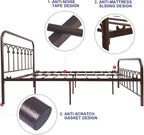 TUSEER Metal Bed Frame Full Size with Vintage Headboard and Footboard Platform Base Wrought Iron Double Bed Frame (Antique Brown,Full).