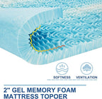 SINWEEK 2 Inch Mattress Topper 5-Zone Memory Foam Mattress Topper Pressure Relieve Soft Mattress Pad, CertiPUR-US Certified, King Size Blue