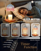 Candle Warmer Lamp with Timer & Dimmer, Candle Lamp Warmer Adjustable Height, Gifts for Women Mom Birthday Christmas, House Warming New Home Bedroom Decor,Lotus Flower Wax Warmer for Jar Candles