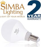 Simba Lighting LED Candelabra E12 Base G14 Small Globe 5W 40W Replacement Light Bulb (6 Pack) for Ceiling Fan, Chandelier, Vanity, Round A15 Frosted White Cover, Non-Dimmable, 4000K Natural Light
