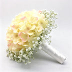 100PCS Artificial Hydrangea Flowers, Fake Flowers Silk Hydrangea Full Flowers Heads with Stems for Wedding Home Party Shop Baby Shower Decor (Apricot Pink)