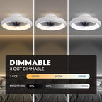 Ceiling Fans with Lights and Remote, 15'' Low Profile Flush Mount Ceiling Fan with Lights, 6 Wind Speeds, Modern Dimmable LED Ceiling Fan, Smart Ceiling Fan for Bedroom, Kids Room (White)