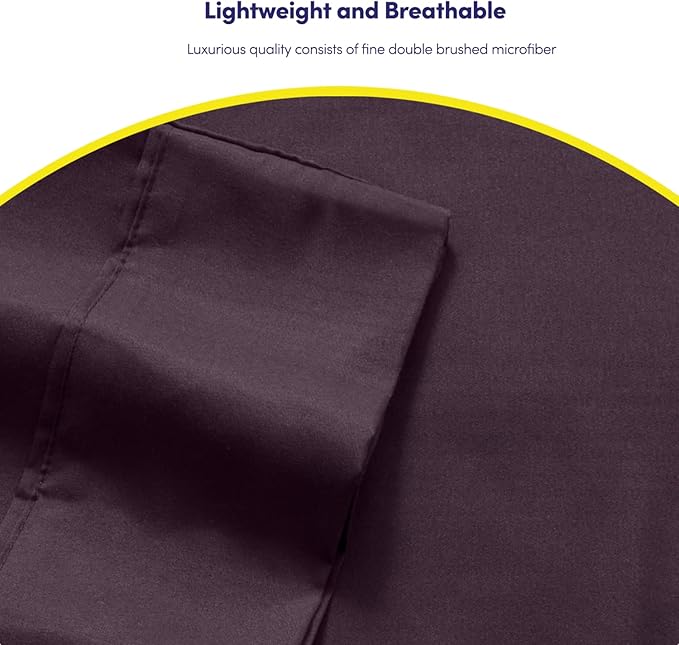 Twin XL Size Bed Sheets - 4 Piece 1500 Supreme Collection Fine Brushed Microfiber Deep Pocket Twin X-Large Sheet Set Bedding - 1 EXTRA PILLOW CASES, GREAT VALUE, Twin XL, Purple