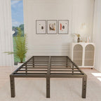 ALDRICH Metal King Size Bed Frame - 16 Inch Tall Black Basic Steel Slats Platform, Easy Assembly Heavy Duty Noise Free Bedframes, No Box Spring Needed
