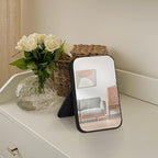 10Pcs Table Desk Vanity Makeup Mirror, 8-Inch Simple Portable Travel Mirror with Stand, Standing and Wall Hanging Dual-use Black