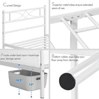 Yaheetech Metal Twin Size Bed Frame, Platform Bed Frame, Mattress Foundation with Curved Design Headboard & Footboard, NO Box Spring Needed, Heavy-Duty Support, Easy Assembly, Twin, White