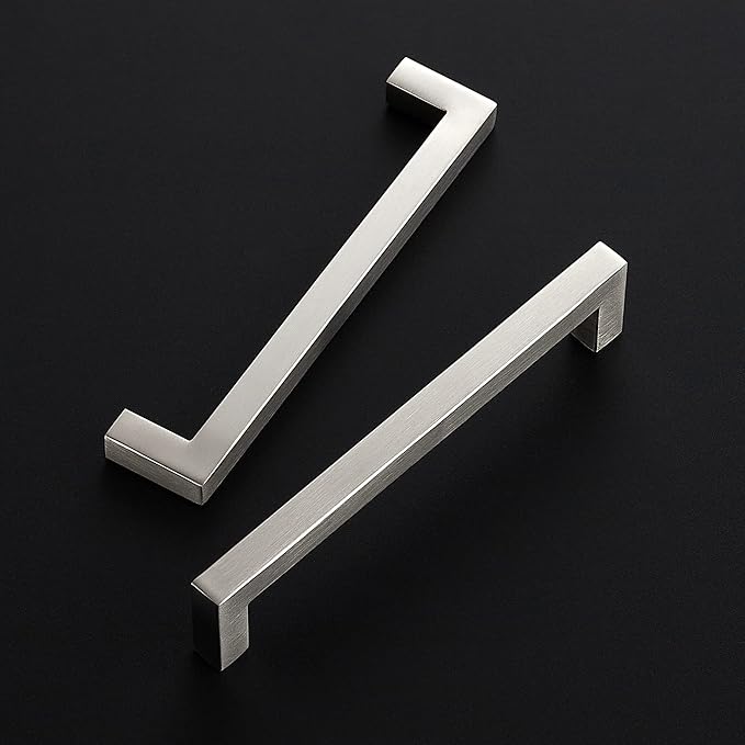 Ravinte 3 Pack 6-1/4 Inch Kitchen Square Cabinet Handles Satin Nickel Pulls Brushed Nickel Kitchen Cabinet Hardware Handles for Cupboard Drawer Pulls