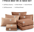 Monbix King Size Comforter Set, Autumn Leaf King Bedding Set Reversible, King Comforter Set 7 Pieces, Cationic Dyeing Bed in a Bag with Comforter, Sheets, Pillowcases & Shams