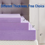 SINWEEK 4 Inch Gel Memory Foam Mattress Topper Ventilated Soft Pressure Relieve Mattress Pad, Breathable Bed Topper, CertiPUR-US Certified, Queen Size