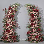 WEISPARK 100PCS Artificial Hydrangea Flowers, Fake Flowers Silk Hydrangea Full Flowers Heads with Stems for Wedding Home Party Shop Baby Shower Decor (Burgundy)