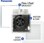 Panasonic WhisperValue Ceiling/Wall Mount Bathroom Exhaust Fan with Humidity Sensor, 50-80-100 CFM, FV-0510VSC1