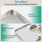 TokeShimi 55x36 Bathroom Mirror Brushed Nickel,Aluminum Framed Bathroom Mirrors for Over Sink,Rectangle Vanity Mirror Bath,Tempered Glass Wall Mirror Modern(Horizontal/Vertical)