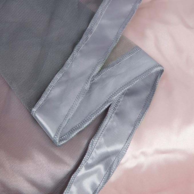 Mengersi Gray Canopy Bed Curtains Mosquito Net Bed Drapes for Queen Bed
