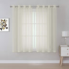 KEQIAOSUOCAI Ivory Sheer Curtains - Grommet Light Filtering Window Treatment Voile Curtain Panels for Living Room (54 Wide 72 Long Per Panel,2 Panels)