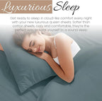 Linen Market Bed Sheets for Queen Size Bed (Ocean) - Sleep Better Than Ever with These Soft and Cooling Queen Sheets - Deep Pocket Fits 16" Thick Beds - 4 Piece Sheet Set