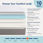 Amazon Basics Memory Foam Mattress, Medium Firm, 10 Inch, Twin, White/Grey