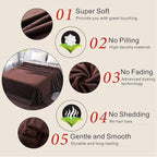 Richave Fleece Blanket King Size 350GSM Lightweight Throw for The Bed Warm Sofa Blanket 90" x 108"(Brown King)