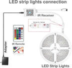 DAYBETTER Led Strip Lights 300 ft (3 Rolls of 100 ft) Color Changing Lights Strip for Bedroom, Desk, Indoor Room Bedroom Valentine Decor, with Remote and 24V Power Supply