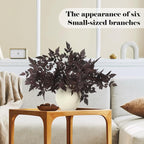 Lyrow 6 Pack Artificial Cimicifuga Plant Leaf Spray Faux Plum Cimicifuga Ramosa Leaf Branch Faux Fall Spray Silk Plants for Home Vase Wedding Garden Farmhouse Table Mantel Decor (18 Inches)