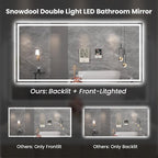 84"X32" LED Bathroom Mirror with Front Lights and Backlit, Anti-Fog, Dimmable, Shatter-Proof Tempered Glass, Lighted Bathroom Vanity Mirror for Wall with 3 Colors, Memory Function