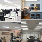 4 Pack 4FT LED Wraparound Light with 3 Wattages/3 Lumens/3 CCT Selectable, 55W/65W/75W, 5500lm/6500lm/7500lm, 3000K/4000K/5000K 4 Foot LED Wrap Light Fixture, Flush Mount Office Ceiling Light, ETL