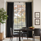 Lazzzy Velvet Blackout Curtains Thermal Insulated Room Window Drapes Super Soft Luxury Curtains for Living Room Bedroom Rod Pocket 2 Panels, Black, 42" W x 84" L