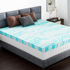 DUMOS Memory Foam Mattress Topper Twin, 3 Inch Thick Gel Infused Bed Toppers for Twin Size Bed, Soft Cooling Mattress Pads for Sleeper Sofa, RV, Camper, CertiPUR-US Certified, Blue