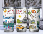 City Travel Mug for City Lover,20oz Double Wall Tumbler Vacuum Insulated Stainless Steel Coffee Cups (Atlanta)