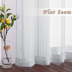 NICETOWN Living Room Window Curtains Sheer Textured, Grommet Casual Voile Sheer Airy Window Treatments Vertical Drapes for Sliding Door/Bedroom, Light Gray, W37 x L84