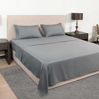 Mejoroom Queen Size Sheet Set - Hotel Luxury 1800 Bedding Sheets & Pillowcases - Deep Pocket Fitted Sheet, Soft, Breathable, Wrinkle & Fade Resistant - 4 Piece (Queen,Gray)