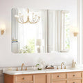 Frameless Bathroom Mirror for Over Sink,Wall Mounted Vanity Mirrors 30x32in,Rounded Rectangle Mirror Frameless with Polished Edge for Bedroom,Living Room,Entryway,Shatterproof (Horizontal/Vertical)