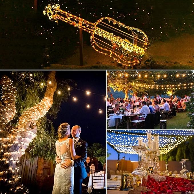 Quntis 164ft 2000 LED Cluster Christmas Lights - Dark Green Wire Cluster Christmas Tree Lights - 8 Modes Outdoor Waterproof Strands Christmas String Lights for Holiday Wedding Party Decor, Warm White