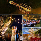 Quntis 164ft 2000 LED Cluster Christmas Lights - Dark Green Wire Cluster Christmas Tree Lights - 8 Modes Outdoor Waterproof Strands Christmas String Lights for Holiday Wedding Party Decor, Warm White