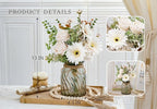 Fake Flowers Artificial Daisy Rose with Vase, Faux Silk Flowers Fake Plant Decor for Home Office, Kitchen Dining Table Centerpiece, Bathroom Shelf Decor