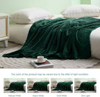 Exclusivo Mezcla Fleece Throw Blanket for Couch, 50x70 Inches Soft Cozy Jacquard Flannel Blankets, Lightweight Fuzzy Plush Warm Throws for Winter, Forest Green