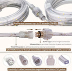 LED Rope Lights, 33Feet Blue Flat Flexible Strip Light, Plug in Novelty Lighting, Connectable and Waterproof for Home Christmas Holiday Garden Patio Party Decoration