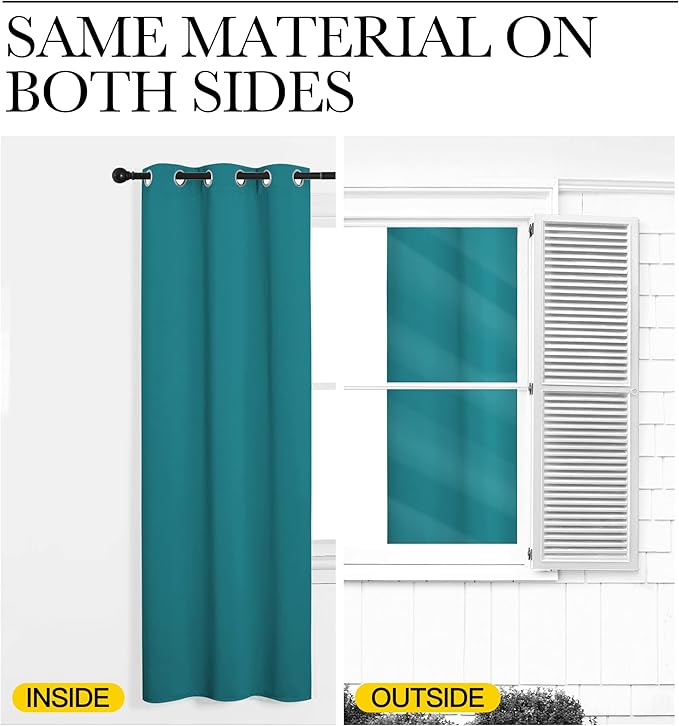 NICETOWN Sound Reducing Room Divider Curtain Screen Partition, Function Thermal Blackout Patio Door Curtain Panel, Sliding Door Insulated Curtain, Peacock Blue, 5ft Wide x 11ft Long