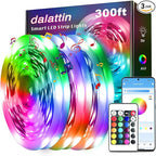 dalattin Led Lights for Bedroom 300ft, Smart Led Strip Lights with App Control Remote, RGB LED Light Strips, 24V Led Strip Lights for Room Decoration Party,Halloween Decor(3 Rolls of 100ft)