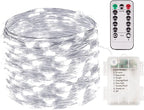 100 LED Fairy Lights Battery Operated with Remote, 33FT Waterproof Twinkle Lights with Timer & 8 Modes, Fairy String Lights Outdoor Indoor for Bedroom Classroom DIY Christmas Decor (Cool White)