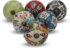 Multicolor Ceramic Cabinet Knobs for Kitchen Cabinet Drawers Assorted knob for Cupboard Wardrobe Dresser Furniture Door Pull Handles Boho Home Interior Decor - Pack of 30