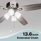 Ceiling Fan Pull Chains With Decorative, 2 Pieces Of Black Ceiling Fan Chain Extenders 13.6 Inches Fit All Standard Ceiling Fans And Light Fixtures，Pull Chain Extension With Connector.