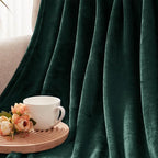 Exclusivo Mezcla Extra Large Fleece Throw Blanket for Couch, Sofa, 300GSM Super Soft and Warm Blankets, Forest Green Throw All Season Use, Cozy, Plush, Lightweight, 50x70 Inches