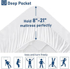 Twin Mattress Topper Extra Thick Pillowtop Cooling Plush Mattress Pad Cover Protector with 8-21 Inch Deep Pocket 3D Snow Down Alternative Fill White