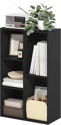 Furinno LUDER Book Shelf, 5-Cube Bookshelf, Reversible Bookcase, 9.4" x 19.5" x 31.5", for Living Room, Bedroom, Home Office, Blackwood