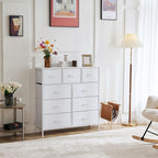 OLIXIS Dresser for Bedroom with 9 Drawers, Tall Fabric Dresser for Storage and Organization, Bedroom Dressers, Chest of Drawers for Living Room, Closet