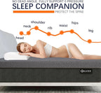 VALUXE 3 Inch Gel Memory Foam Mattress Topper Twin Size High Density Cooling Pad Pressure Relief Bed Topper Grey (with Removable & Washable Bamboo Cover)