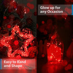 USB Powered Fairy Lights, 100 led 33 ft. USB Plug in Copper Wire USB String Lights for Bedroom Christmas Decoration Wedding Party Firefly Lights (Red,1 Pack)