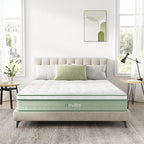 Novilla King Size Mattress, 10 Inch Hybrid Mattress, Gel Memory Foam & Individually Wrapped Pocket Coils Innerspring for Cozy Sleep, King Mattresses in a Box, Medium Firm with Pillow Top