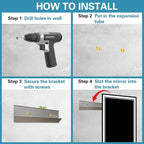 24 x 36'' LED Mirror for Bathroom Anti-Fog Dimmable 3 Colors Stepless Brightness