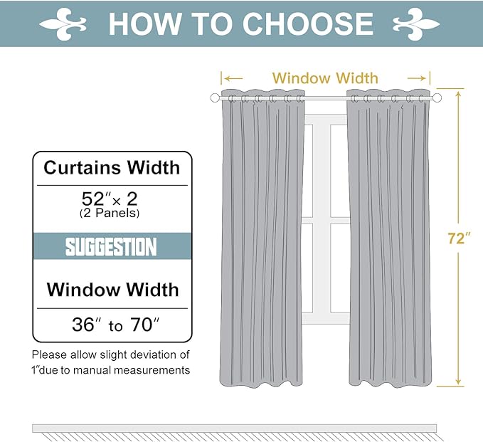 ChrisDowa White 100% Blackout Curtains for Bedroom with Black Liner, 2 Thick Layers Total Blackout Thermal Insulated Grommet Window Curtains 2 Panels Set (Pure White, 52 x 72 Inch)
